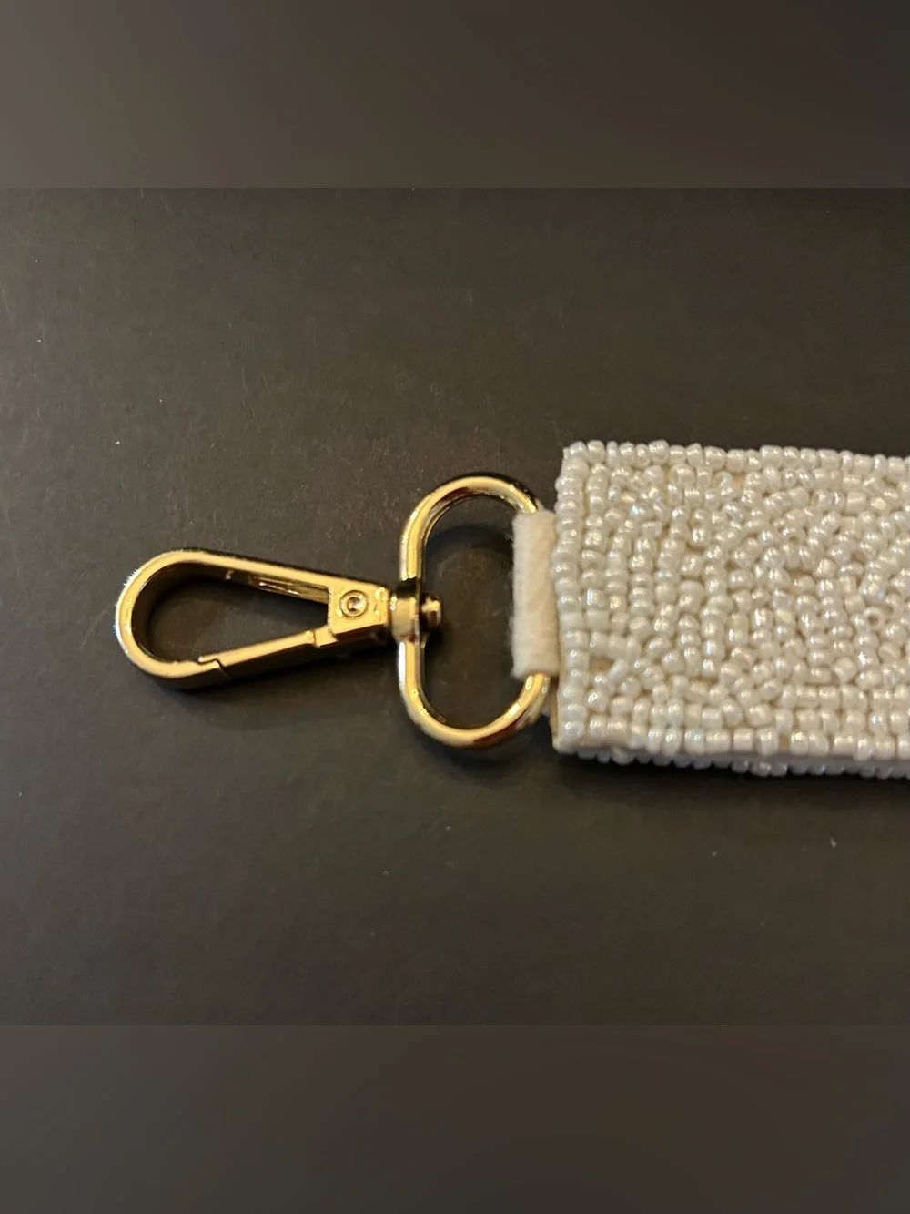 Handmade Comfy Beaded 'CATmom' Wristlet Bag Charm – White, Black, Red & Blue
